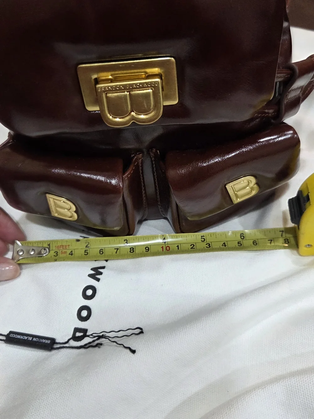 Brandon Blackwood Brown Leather (Small)Backpack with Gold Hardware - LIKE NEW